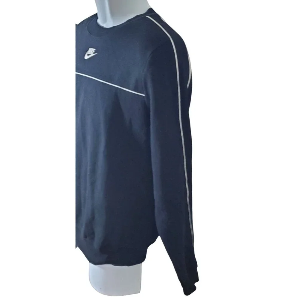 Nike Unisex Black Crewneck Sweatshirt‎ With White Stripe Detail & Logo